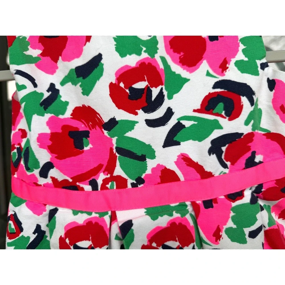 The Childrens Place Girls 5T Floral Rose Pink Ribbon Sleeveless Party Dress - Picture 2 of 4